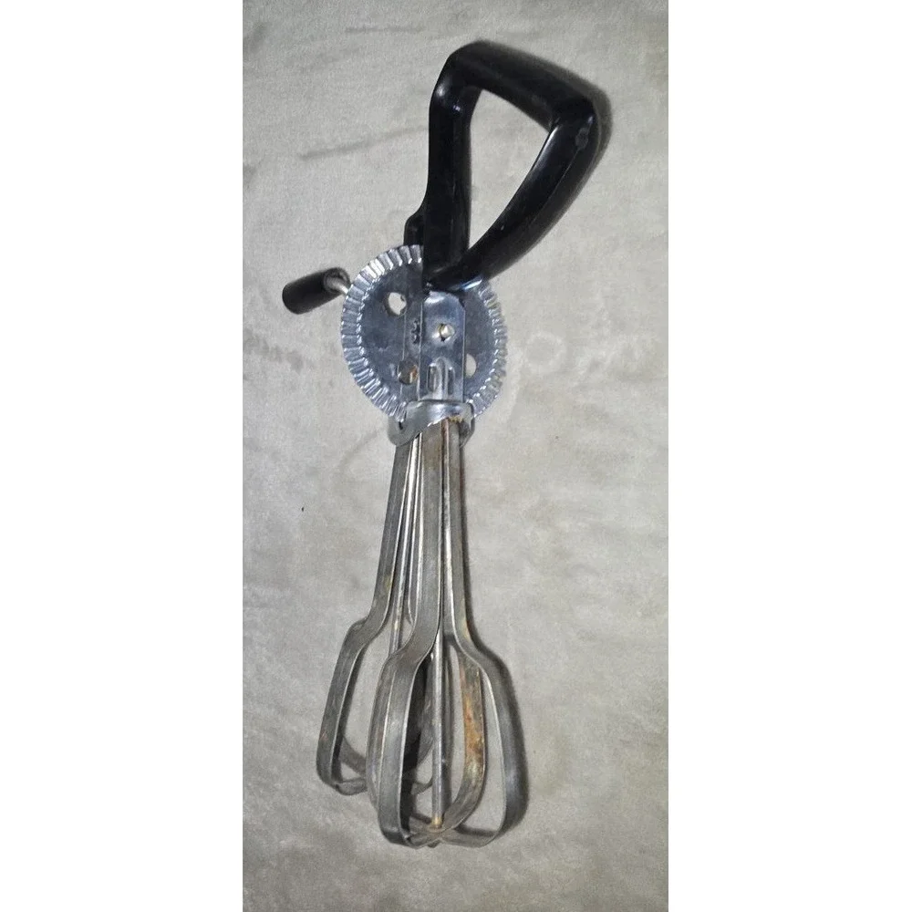 Vintage Ekco Egg Beater Hand Mixer Black Handle 11